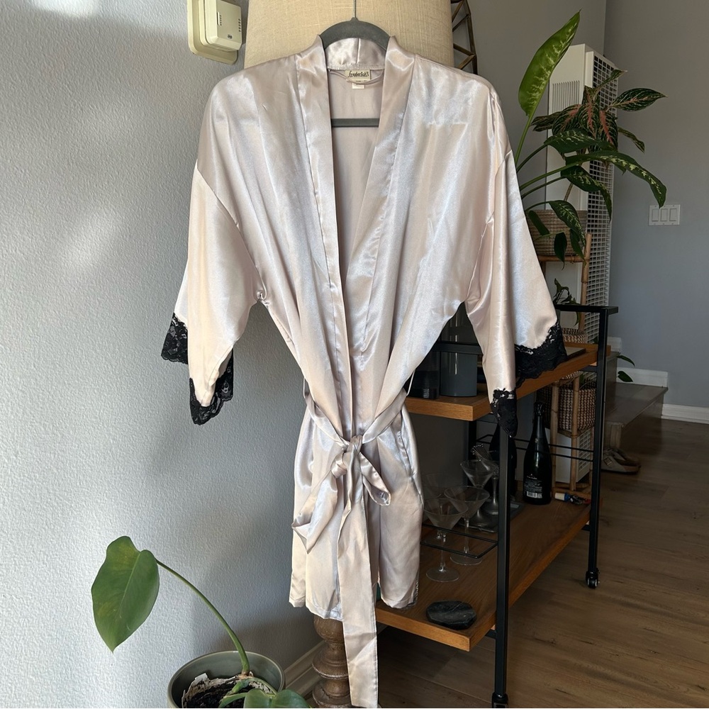 Fredericks of Hollywood Robe with Lace Trim